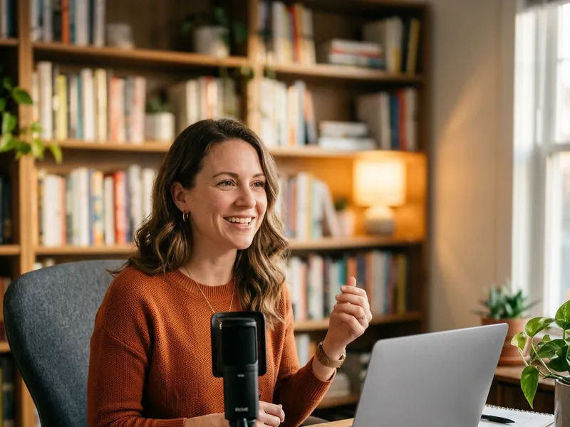 A coach recording a class from home